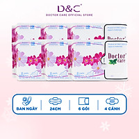 Combo 6 Băng vệ sinh thảo dược Doctor Care, BVS ban ngày 24cm siêu khô thoáng cả ngày dài