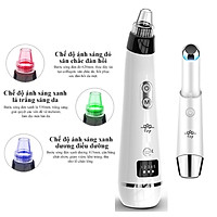 Máy Hút Mụn Cám Loại Bỏ Da Sừng Bụi Nhờn Sâu Trong Lỗ Chân Lông Mini Cầm Tay Tiện Lợi. Máy Có 5 Cấp Độ Lực Hút Và 3 Chế Độ Ánh Sáng Đèn Làm Đẹp Kèm Máy Massage Mắt Loại Bỏ Quầng Thâm