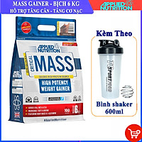 Combo Sữa tăng cân tăng cơ nạc Original Critical Mass của Applied Nutrition bịch 6kg hỗ trợ tăng cân, tăng cơ nhanh cho người gầy và Bình shaker 600ml (Mẫu ngẫu nhiên)
