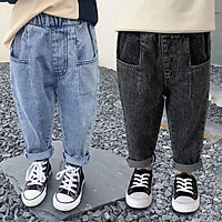 QJ51Size 90-130 (9-27kg)Quần jean thụng bé trai, k co giãnThời trang trẻ Em hàng quảng châu