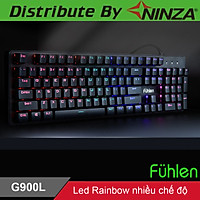 Bàn phím cơ gaming có dây Fuhlen G900l Led Rainbow Blue Switch tem Ninza - Hàng chính hãng