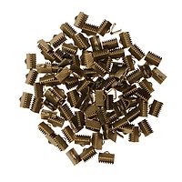 100pcs Clamp Cord Crimp End Cap Tip Bracelet Connectors 10mm Sliver