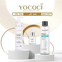 Bộ 3 sản phẩm Yococi Perfect gồm 1 serum dưỡng trắng da 20ml, 1 kem dưỡng trắng body 150g & 1 nước tẩy trang 150ml