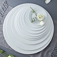 Đĩa bằng 18 inch dáng tròn sứ Long Phương dành cho nhà hàng, khách sạn