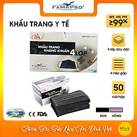 Bộ 2 Hộp 50 Cái Khẩu Trang Y Tế 4 Lớp Than Hoạt Tính Nam Anh (Đen)
