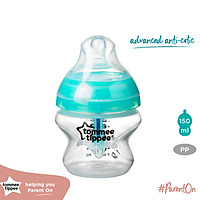 Bình sữa siêu chống đầy hơi kèm báo nhiệt Tommee Tippee Advanced Anti-Colic 150ml, núm ty đi kèm 0-3 tháng
