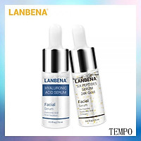 (Hàng Mới Về) Set 2 Chai Serum Lanbena Six Peptides Vàng 24k + Hyaluronic Acid Chống Nếp Nhăn