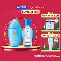 Combo Sữa chống nắng Senka Perfect UV Milk 40ml và Nước tẩy trang sạch thoáng Senka A.L.L.Clear Formula Fresh 70ml