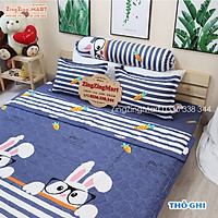 Sét 5 Món Chăn Hè Trần Bông Poly Mẫu Thỏ đeo kính Đẹp 2021 (Được chọn mẫu)