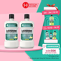 Bộ 2 Chai Nước Súc Miệng làm trắng răng LISTERINE HEALTHY BRIGHT 750mlx2 Chai