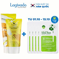 Bộ đôi Kem chống nắng Hàn Quốc Lagivado Multi-Protection 30 g và tẩy tế bào da chết Radiance Peeling 50 ml