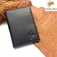 Ví Đựng Thẻ ATM Mini, Da Bò Thật 100%, Mềm Mại, Thiết Kế Hiện Đại, Nhiều Ngăn Tiện Dụng, Đựng Thẻ Ngân Hàng, Card Danh Thiếp, Căn Cước Công Dân, Hình Lưu Niệm, Dáng Đứng - Gập 2 - Hàng Chính Hãng SAIGIO