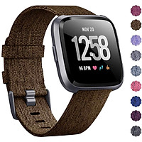 Woven Watch Band Compatible with Fitbit Versa/Fitbit Versa 2/Fitbit Versa Lite Edition Breathable Fabric Strap for Men Women Smartwatch