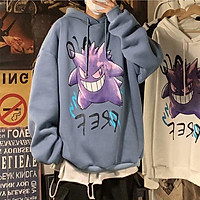 New plus velvet warm M-3XL men's animation Pokémon printing long-sleeved t-shirt hoodie sweater