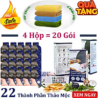 Bộ 4 Hộp = 20 gói màu nhuộm phủ bạc màu Nâu Đen_2N, 22 loại thảo mộc LETMIMO + QUÀ TẶNG 4 khăn mặt bestke cotton 48*28cm