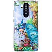Ốp lưng dành cho Nokia 8.1 mẫu Chim công, sen