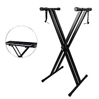 Universal Folding Piano Keyboard Stand Bracket Double X-Style Heavy Duty Metal Material with Anti-Slip Rubber Caps for