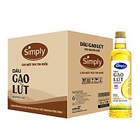 Thùng 12 chai dầu gạo lứt Simply 1L