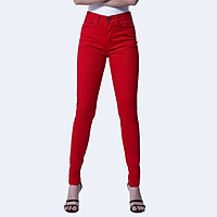 Quần Kaki Nữ Aaa Jeans Lưng Cao Skinny Màu Đỏ Crimson