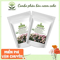 Combo Bánh dầu neem DOCNEEM Neem cake trị sùng đất, cuốn chiếu, ốc sên, phân bón kích rễ hoa hồng, cây cảnh trong nhà ngoài trời, 2 túi 1kg