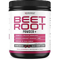 Havasu Nutrition Beet Root Powder with Patented, Organic PeakO2 & Mushroom Blend- Supports Workout Recovery & Promotes Athletic Endurance, No Sugar, Black Cherry Flavor, Net WT 266g (9.38 oz)