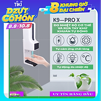 MÁY TÍCH HỢP 2 TRONG 1 ĐO NHIỆT ĐỘ VÀ PHUN CẢM ỨNG RỬA TAY KHỬ TRÙNG TỰ ĐỘNG K9ProX
