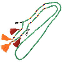 Glass Beads Strand Eyeglass Sun Glasses Cord Tassel Necklace Lake Blue