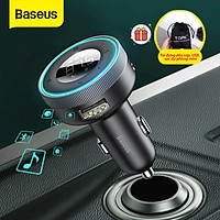 (Tặng túi đựng TOPK)Tẩu sạc nghe nhạc Baseus, bluetooth V5.0, hỗ trợ đọc thẻ TF, cổng USB, AUX audio,...-Hàng chính hãng
