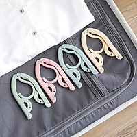 Portable Magic Stretch Clothes Hangers Foldable Travel Clothes Hangers for Travel Non-slip Cloth Drying Rack 8Pcs Random Color