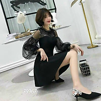 ĐẦM UMI PHỐI LƯỚI KIM TUYẾN HỌA TIẾT SANG TRỌNG,CHẤT LIỆU VÃI UMI THOÁNG MÁT