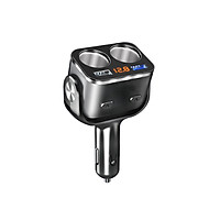Bộ chia tẩu trên ô tô OZIO17 cho ra 2 khe cắm tẩu thuốc và 2 cổng sạc USB, hiển thị điện áp ắc qui sắc nét (Giao màu ngẫu nhiên)
