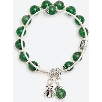 Vòng tay đôi thạch anh ưu linh xanh phối cửu vĩ hồ Ngọc Quý Gemstones
