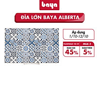 Đĩa Sứ Tráng Men Hình Vuông Họa Tiết Retro BAYA ALBERTA Chất Liệu Sứ Trắng Men Bóng Cao Cấp Dễ Dàng Vệ Sinh 1097542