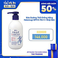 Sữa Dưỡng Thể Chống Nắng Hatomugi SPF31 PA+++ Nhật Bản, 250ml