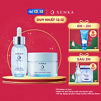 Combo Serum dưỡng ẩm và chống lão hóa Senka Deep Moist 3X HA 30ml và Mặt nạ ngủ cấp ẩm chuyên sâu dạng gel Senka Deep Moist Gel Cream 50g