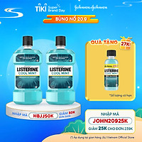 Bộ Đôi Nước Súc Miệng Hương Bạc Hà Listerine Cool Mint (750ml/ Chai) - 8850007800071