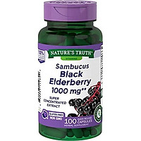 Black Elderberry Capsules 1000mg | 100 Count | Super Concentrated Sambucus Extract | Non-GMO, Gluten Free | by Nature's Truth