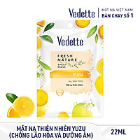 Mặt Nạ Giấy Thiên Nhiên 22ml VEDETTE Các Loại - Dưỡng ẩm và Làm mờ vết nhăn