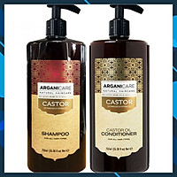Bộ gội xả dưỡng ẩm phục hồi ngăn ngừa rụng tóc Arganicare Castor shampoo & conditioner for all hair types 750ml