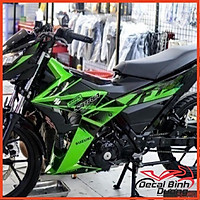 Decal Dành Cho Xe Máy - Tem Trùm Dành Cho Satria, Raider Xanh Lá Nổi Bật Nhất Siêu Đẹp
