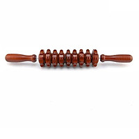 Wooden Rolling Massager Massage Stick Muscle Trigger Point Reflexology Wood Wheel Stick