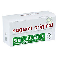 Bao cao su Sagami Original 0.02 cao cấp, siêu mỏng (Hộp 12 chiếc)