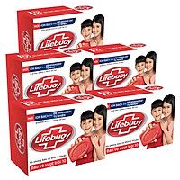 Combo Xà bông cục 90g x5 Lifebuoy Sạch khuẩn Sạch 99.9% vi khuẩn và bảo vệ khỏi vi khuẩn tốt hơn gấp 10 lần vượt trội tốt nhất Bảo vệ vượt trội 10 Công thức chứa ion Bạc+ cùng đề kháng da tự nhiên