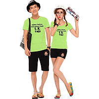 Bộ Áo Thun Đôi Mình Thích Thì Mình Chờ Lì Xì Thôi - Màu Xanh Chuối