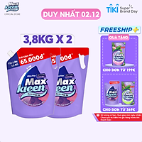 Combo 2 Túi nước giặt xả Maxkleen Hương Huyền Diệu 3.8kg/túi