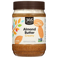 BƠ HẠNH NHÂN KHÔNG ĐƯỜNG - NonGMO 365 by Whole Foods Market, Almond Butter Creamy, 454g (16oz)