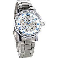 WINNER Men Automatic Watch Fashion Diamond Display Luminous Hands Gear Movement Retro Mechanical Skeleton Watches Luxury