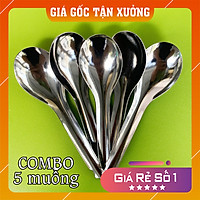 Muỗng các loại Inox chất lượng (Muỗng bầu, muỗng soup và muỗng cà phê) chất liệu 100% Inox bóng loáng kích thước 16x4cm