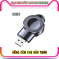 Đế Sạc Không Dây cho đồng hồ thông minh Apple Watch 38/40/42/44mm Series 1/2/3/4/5/6/Se cổng cắm USB cao cấp loại bỏ túi (Mã 887) - Trắng, Đen.
