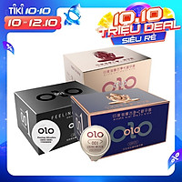 Combo 3 hộp bao cao su OLO siêu mỏng, kéo dài thời gian 3 màu Xanh - Đen - Hồng